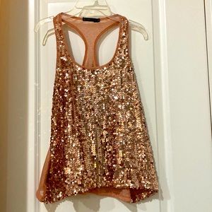 Rose Gold Sequin Tank Top